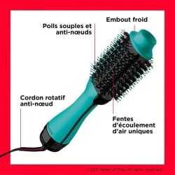 REVLON Teal Blue Brosse séchante et coiffante - Technologie ionique - 2 vitesses - Bleu