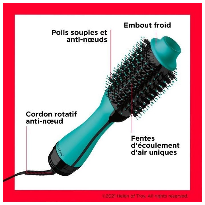 REVLON Teal Blue Brosse séchante et coiffante - Technologie ionique -