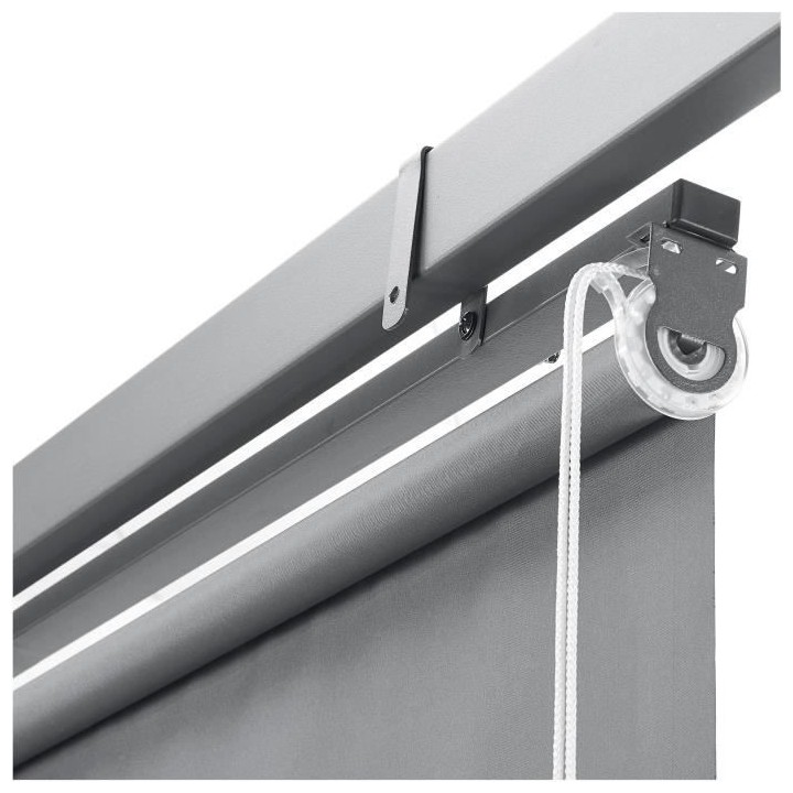 Lot de 2 stores enrouleurs gris pour pergola