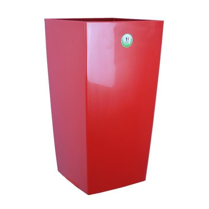 RIVIERA Pot de fleurs Nuance - Carré - 29 x 29 x H 52 cm - Rouge
