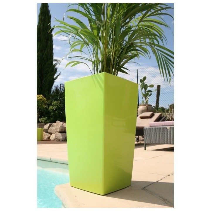 RIVIERA Pot de fleurs Nuance - Carré-38 x 38 x H 69 cm - Vert anis