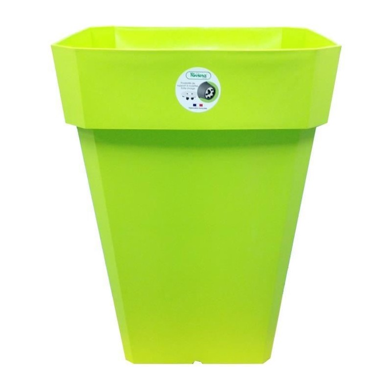 RIVIERA Pot de fleurs Soleilla - Carré - 40 x 40 cm - Vert anis