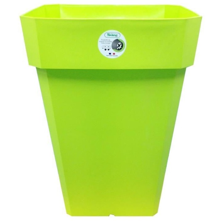 RIVIERA Pot de fleurs Soleilla - Carré - 40 x 40 cm - Vert anis
