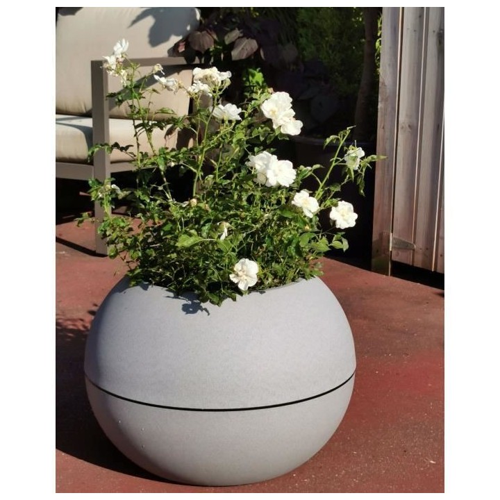RIVIERA - pot de fleurs Boule - D50 - stone