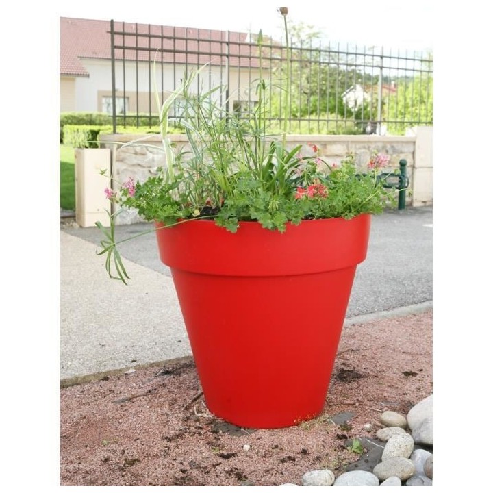 RIVIERA Pot de fleurs Soleilla - Rond - Ø 60 x 53,6 cm - Rouge