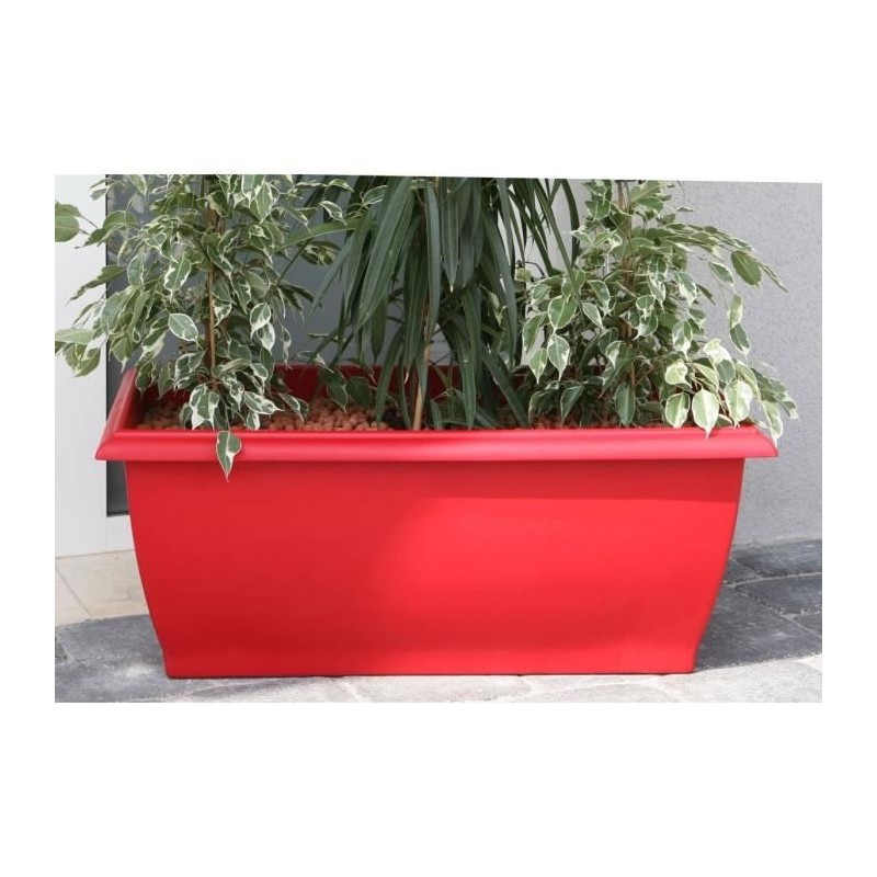 RIVIERA Jardiniere Evolution - 80 x 40 x H 32 cm - 64 L - Rouge