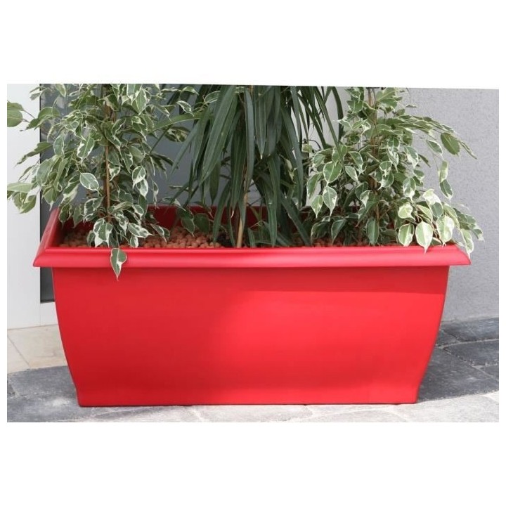 RIVIERA Jardiniere Evolution - 80 x 40 x H 32 cm - 64 L - Rouge