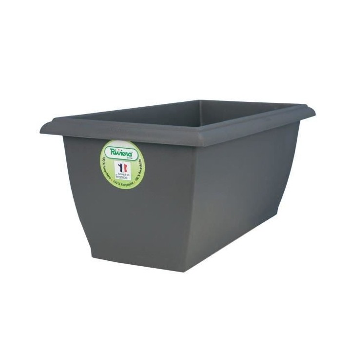 RIVIERA Jardiniere Evolution - 80 x 40 x H 32 cm - 64 L - Gris