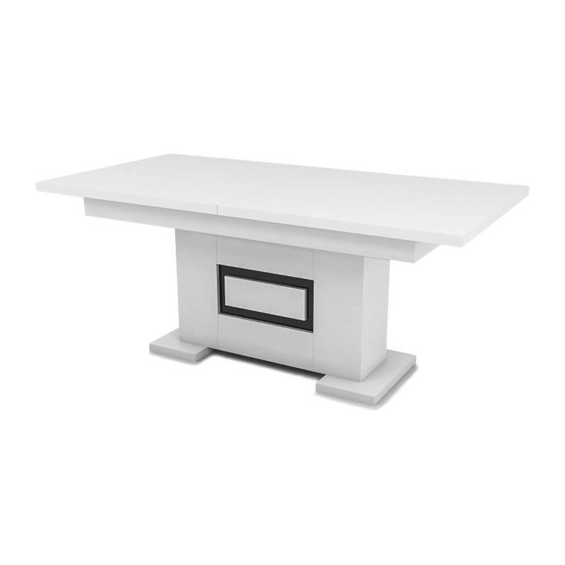 Table rectangulaire - Blanc et noir - Riva 2 - Contemporain - 190 x 90 x 78 cm