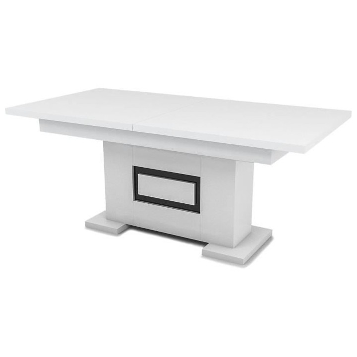 Table rectangulaire - Blanc et noir - Riva 2 - Contemporain - 190 x 90