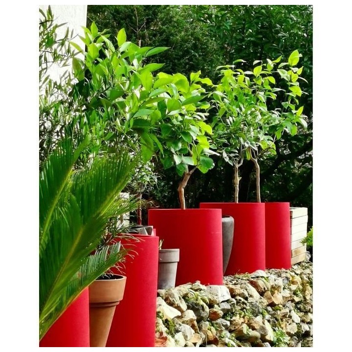 RIVIERA Bac Granit rond - 30 cm - Rouge