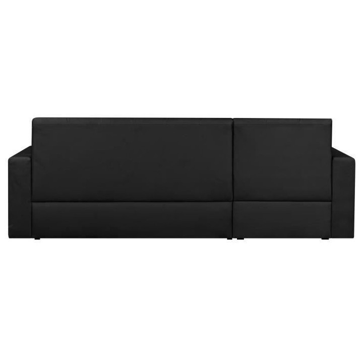 Canapé d'angle réversible convertible 3 places - Simili noir - Conte