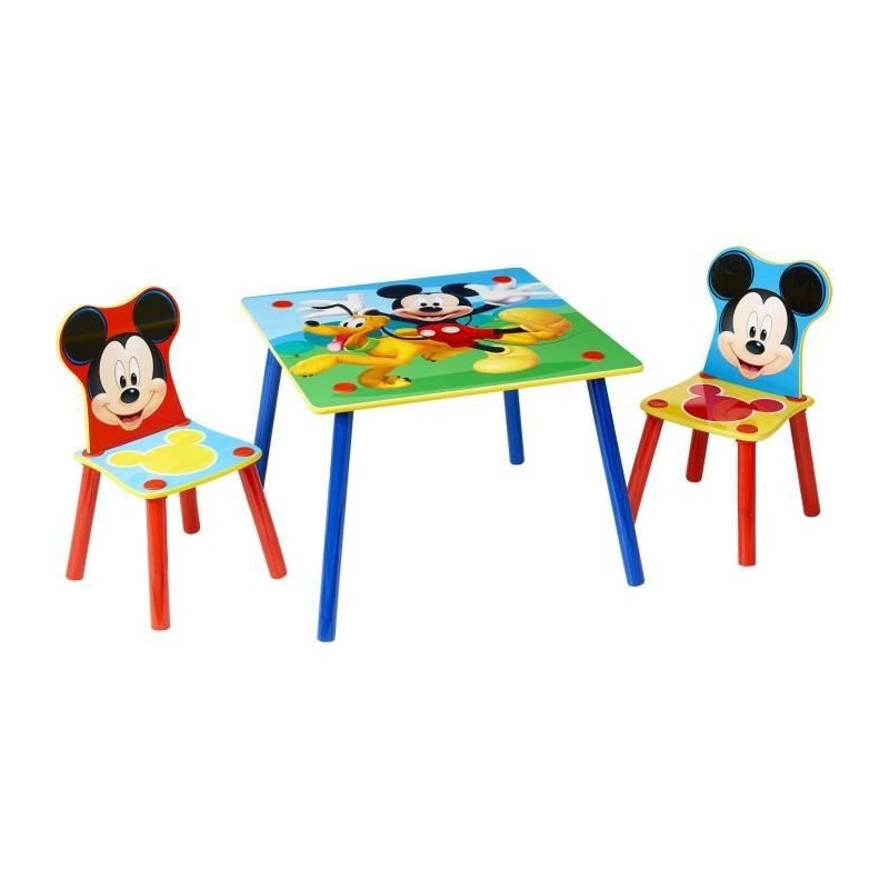 Mickey et ses amis - Ensemble table et 2 chaises pour enfants