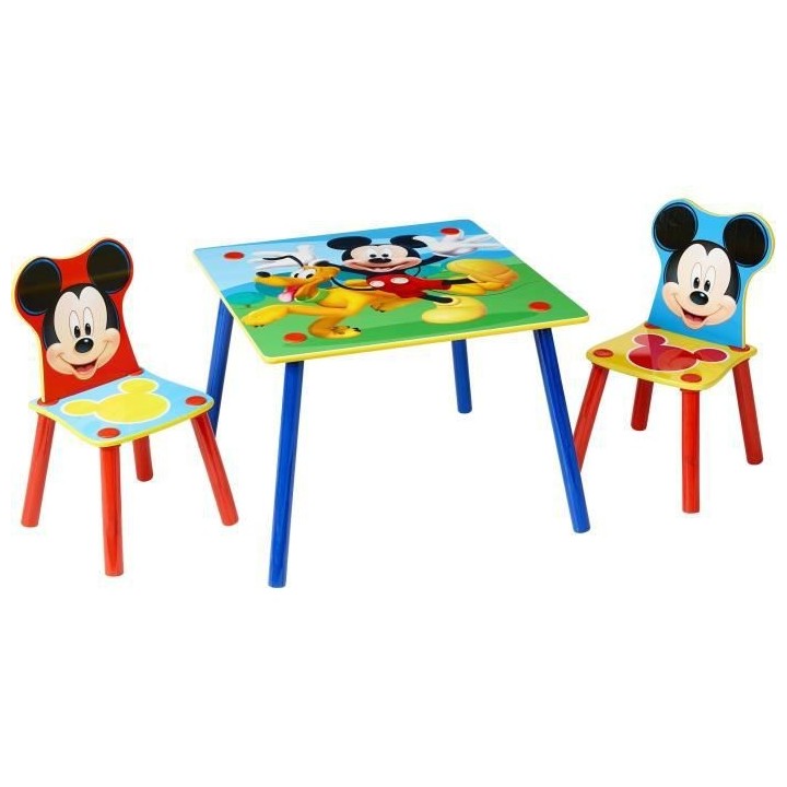 Mickey et ses amis - Ensemble table et 2 chaises pour enfants
