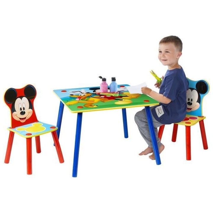 Mickey et ses amis - Ensemble table et 2 chaises pour enfants
