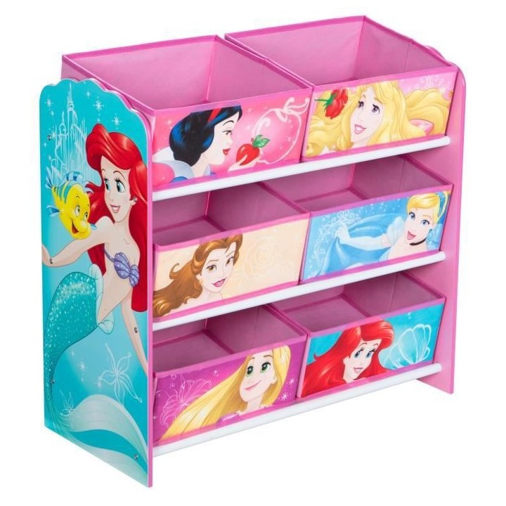 DISNEY PRINCESSES Meuble de rangement pour chambre d'enfant avec 6 bac