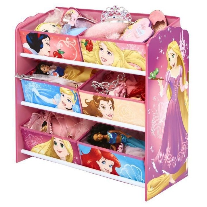 DISNEY PRINCESSES Meuble de rangement pour chambre d'enfant avec 6 bac