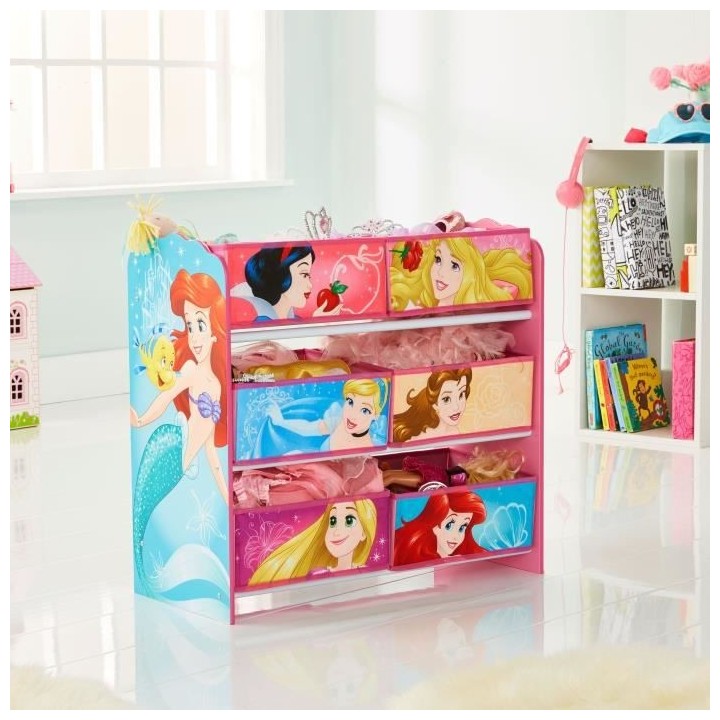 DISNEY PRINCESSES Meuble de rangement pour chambre d'enfant avec 6 bac