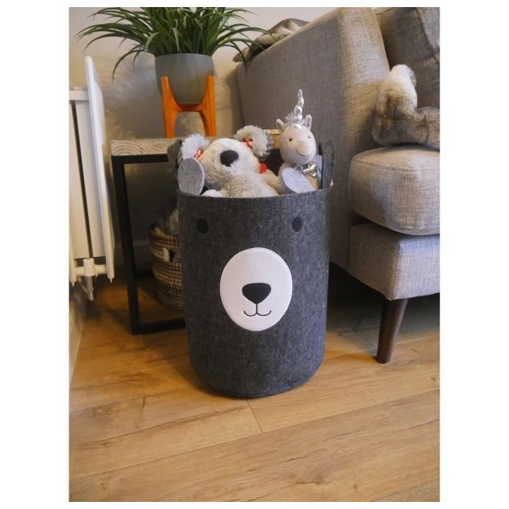 ROSEWOOD Felt Bear Basket - Gris - Pour chien