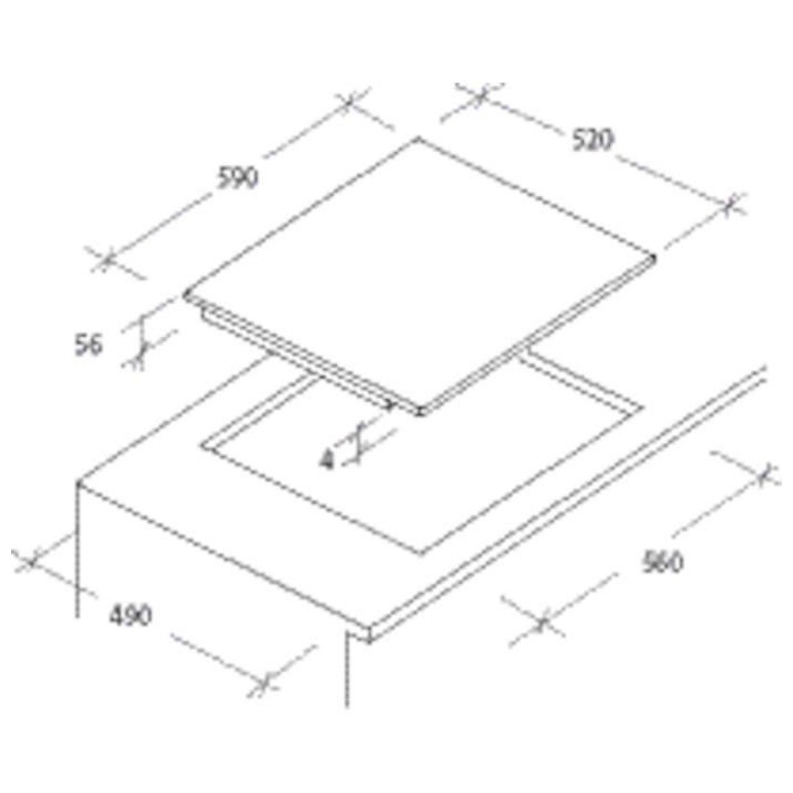 ROSIERES RHK63DC - Plaque vitrocéramique - 3 foyers - L60cm - Noir