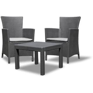 Salon de jardin - résine en rotin tressé - Allibert by KETER- 2 pers