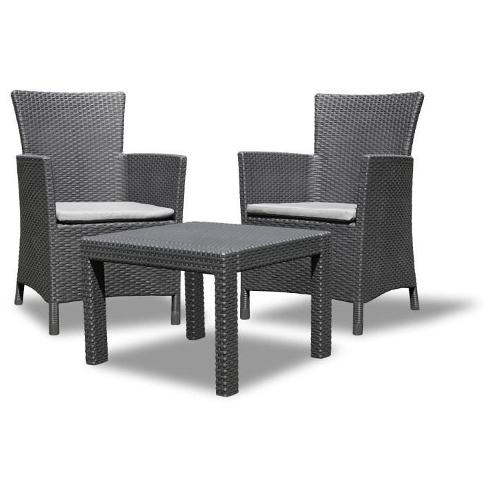 Salon de jardin - résine en rotin tressé - Allibert by KETER- 2 pers