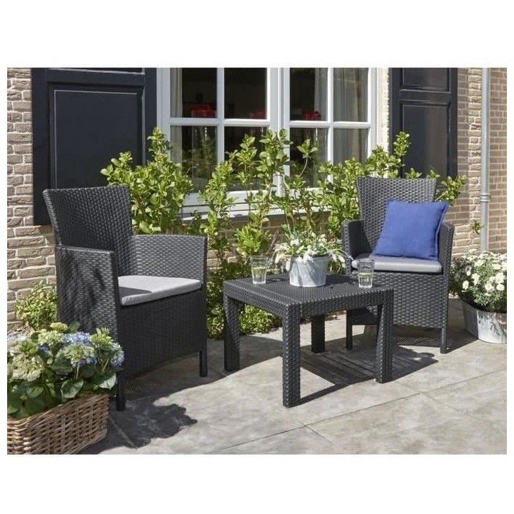 Salon de jardin - résine en rotin tressé - Allibert by KETER- 2 pers