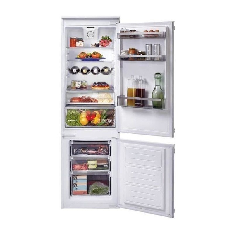 ROSIERES RBBS 100/N - Refrigerateur Combiné encastrable - 250 L (190 + 60) - Froid Brassé - L 57 cm x H 184 cm