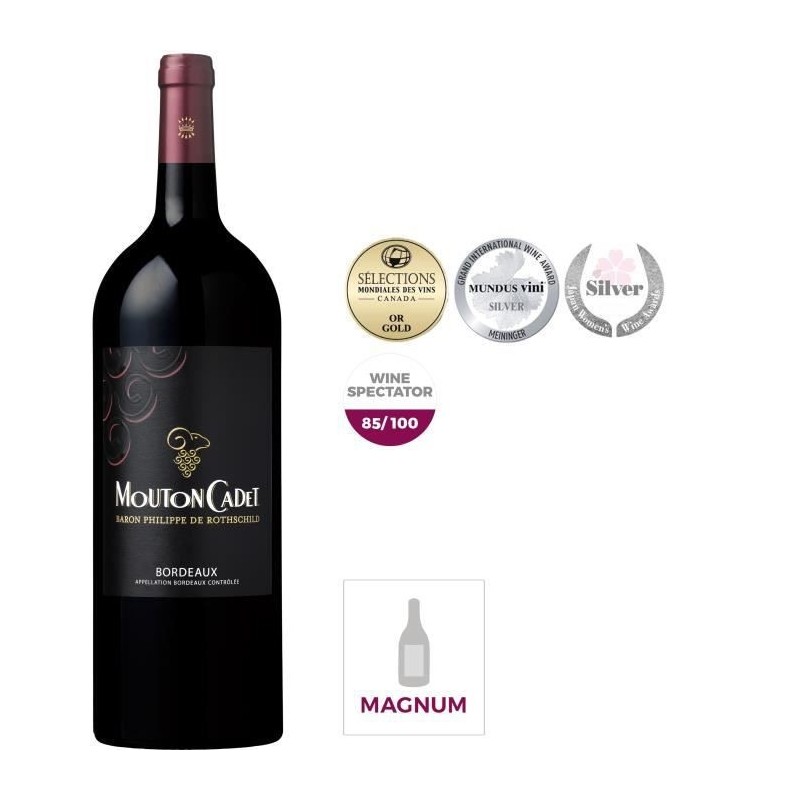 Magnum Mouton Cadet 2019 Baron Philippe de Rothschild Bordeaux - Vin rouge de Bordeaux