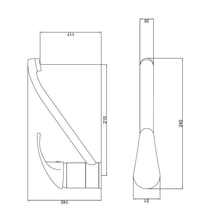 ROUSSEAU Robinet mitigeur de cuisine Belfort - Sans douchette - Chrom