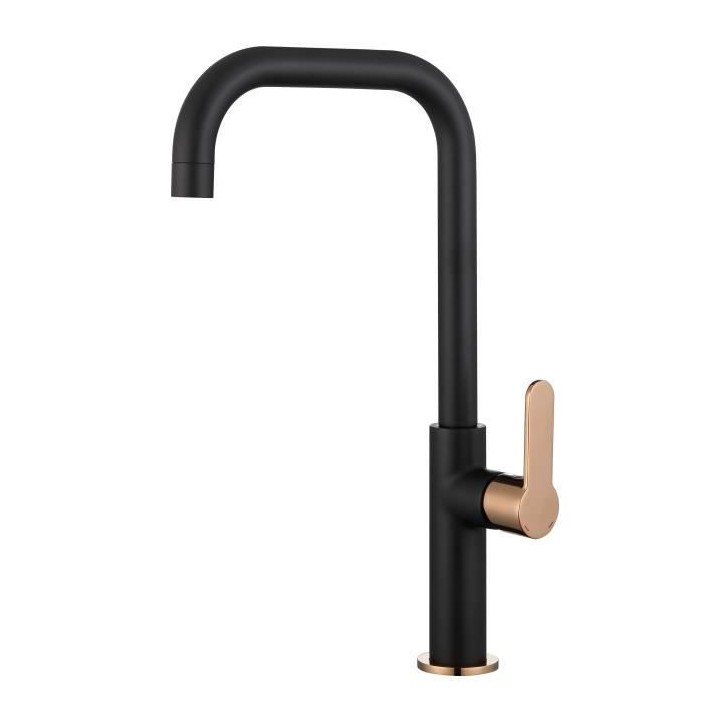ROUSSEAU Robinet mitigeur de cuisine Kanban - Sans douchette - Noir et