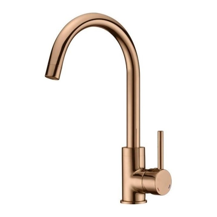 ROUSSEAU Robinet mitigeur de cuisine Køben - Sans douchette - Or rose