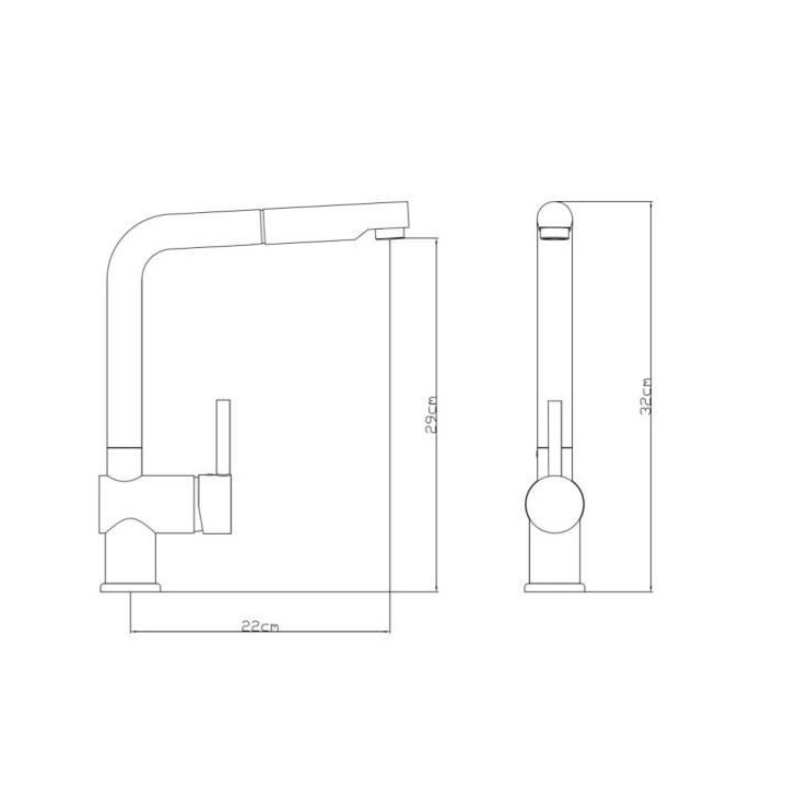 ROUSSEAU Robinet mitigeur de cuisine Matsouko - Avec douchette - Gris