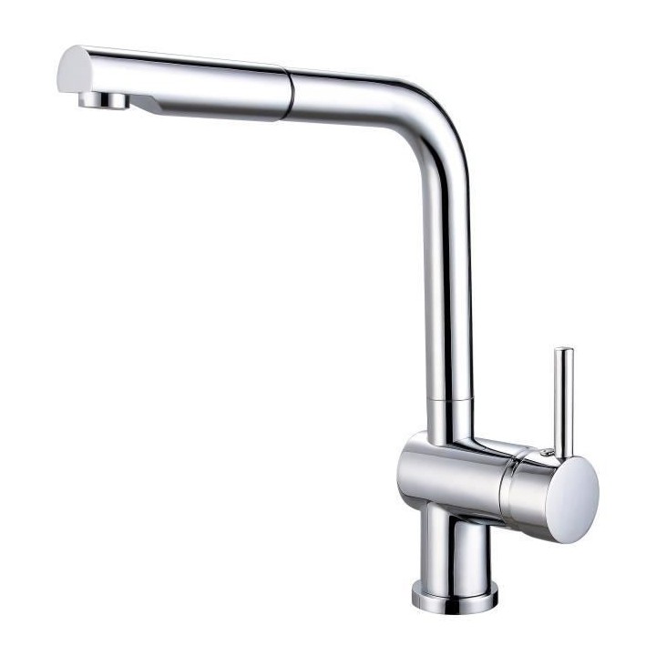 ROUSSEAU Robinet mitigeur de cuisine Matsouko - Avec douchette - Gris