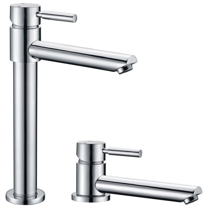 Mitigeur evier de cuisine - Chromé - 35 mm - Poignée métal et corps