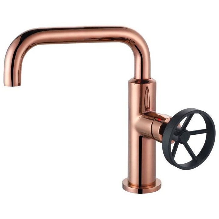 ROUSSEAU Mitigeur lavabo industriel bec mobile - Rose gold