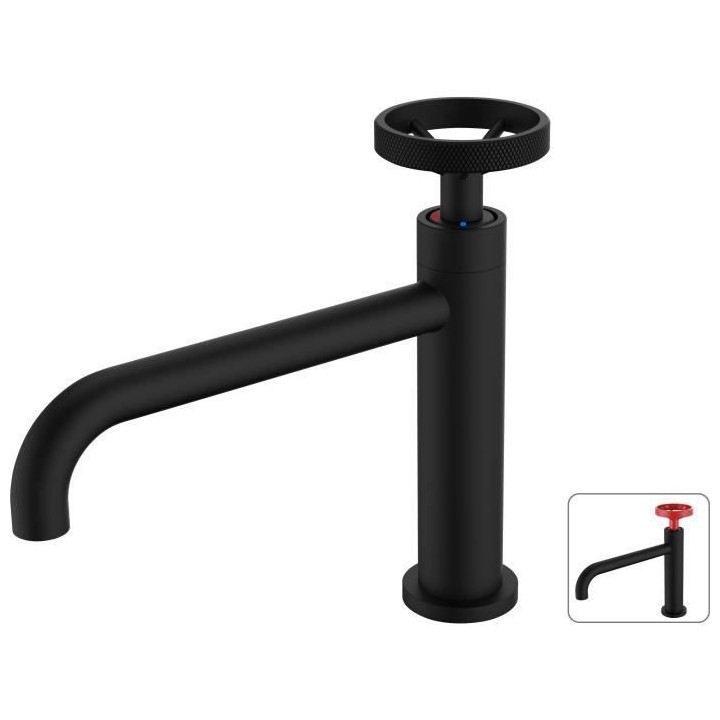ROUSSEAU MITIGEUR LAVABO INDUSTRIEL BEC FIX NOIR
