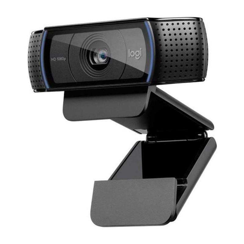 LOGITECH - Webcam HD Pro C920 Refresh - Microphone intégré - Idéal FaceTime et Skype - Noir