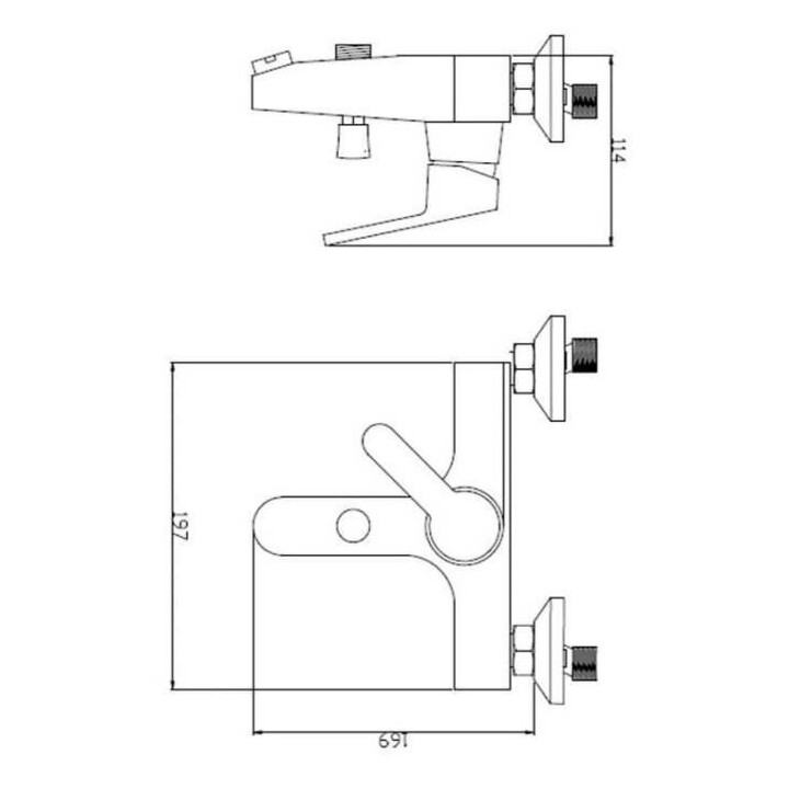 ROUSSEAU Robinet mitigeur mécanique baignoire et douche Molen