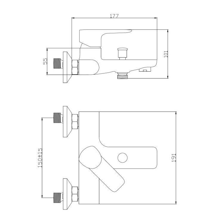 ROUSSEAU Robinet mitigeur mécanique baignoire et douche Dunedin