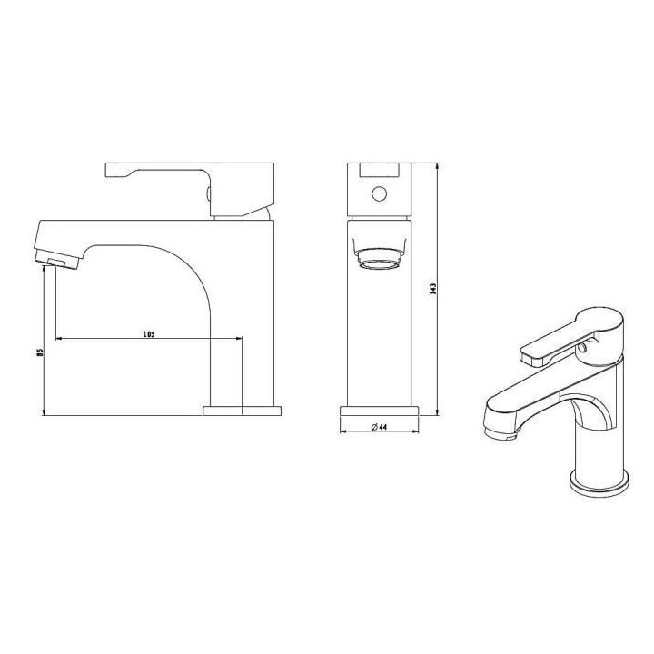 ROUSSEAU Robinet mitigeur lavabo - Doré