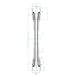 ROUSSEAU Flexible de douche 1,5-1,85m double agrafage en inox chromé