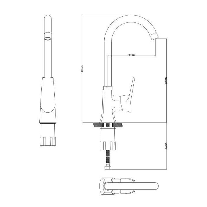 ROUSSEAU Robinet mitigeur de cuisine Orys - Sans douchette - Chromé