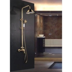 ROUSSEAU Colonne de douche avec robinet mitigeur mécanique Byron - Vieux bronze