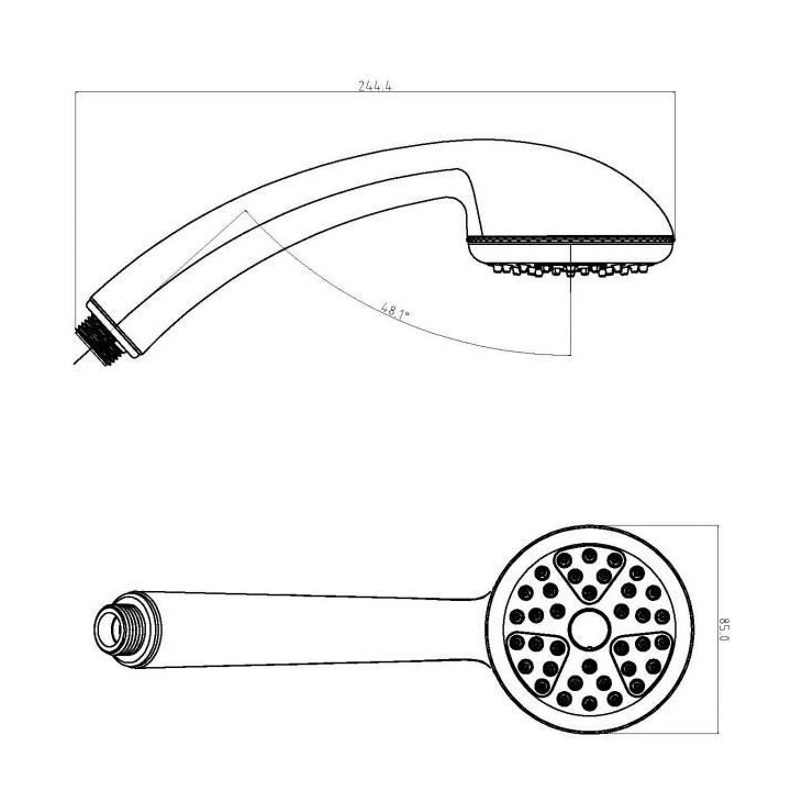 ROUSSEAU Douchette 1 jet Tamari Chrome
