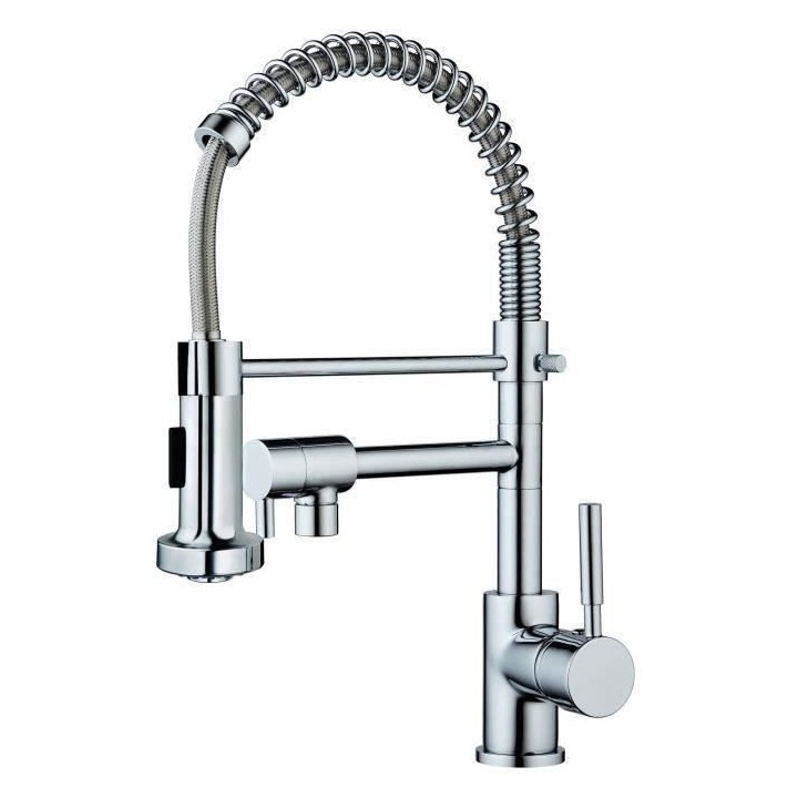 ROUSSEAU Robinet mitigeur de cuisine Mini Stoli - Avec douchette - Chr