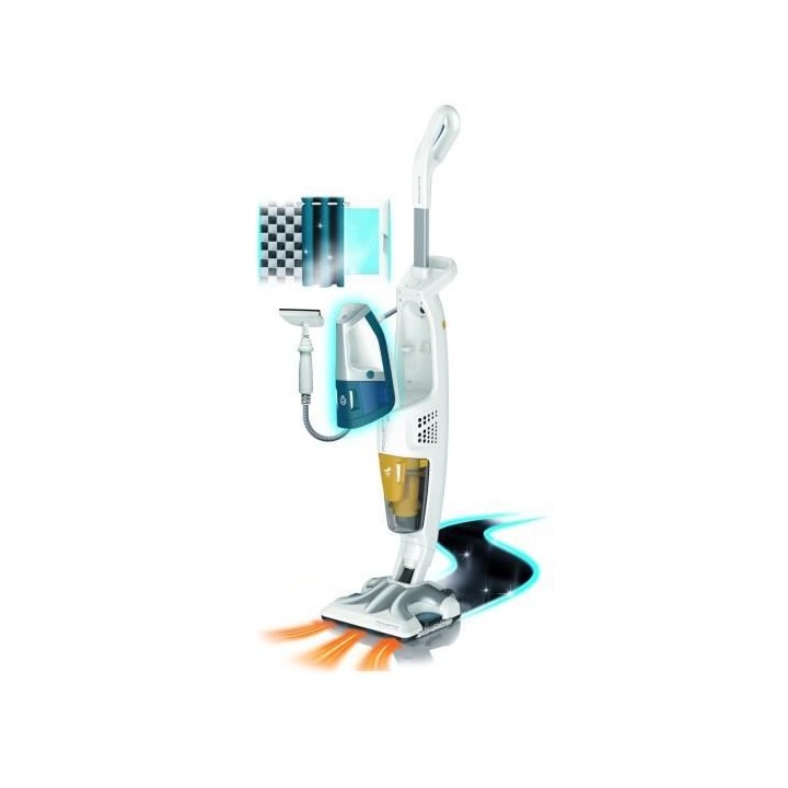 ROWENTA RY8561WH Clean&Steam Multi Nettoyeur vapeur 2 en 1, Nettoie, A
