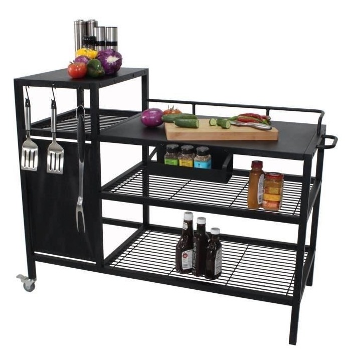 Chariot pour Plancha - Acier Noir