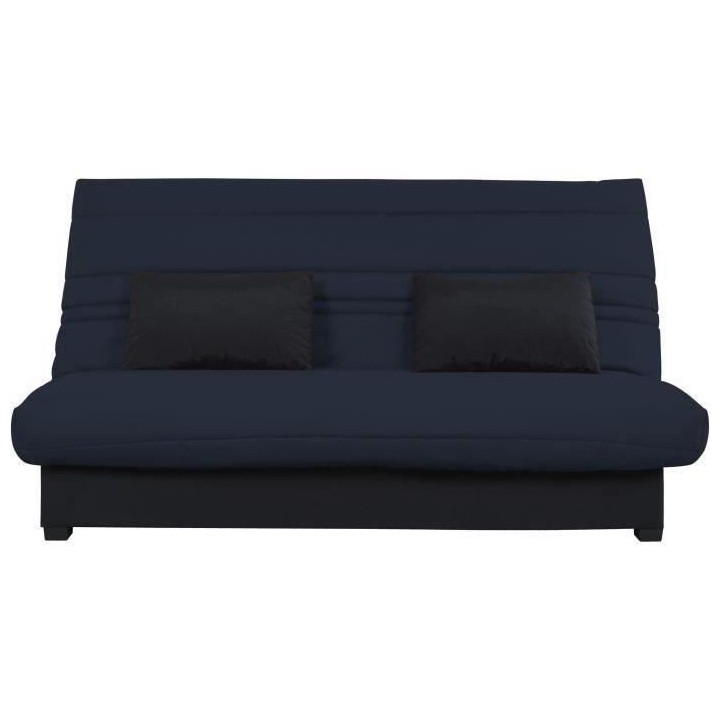 DUNLOPILLO Banquette Clic clac - Tissu Gris + 2 coussins Noir - L 194
