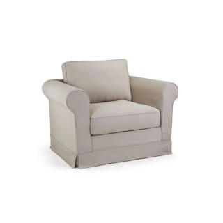 ROY Fauteuil Tissu Beige - L 92 x P 84 x H 81 cm